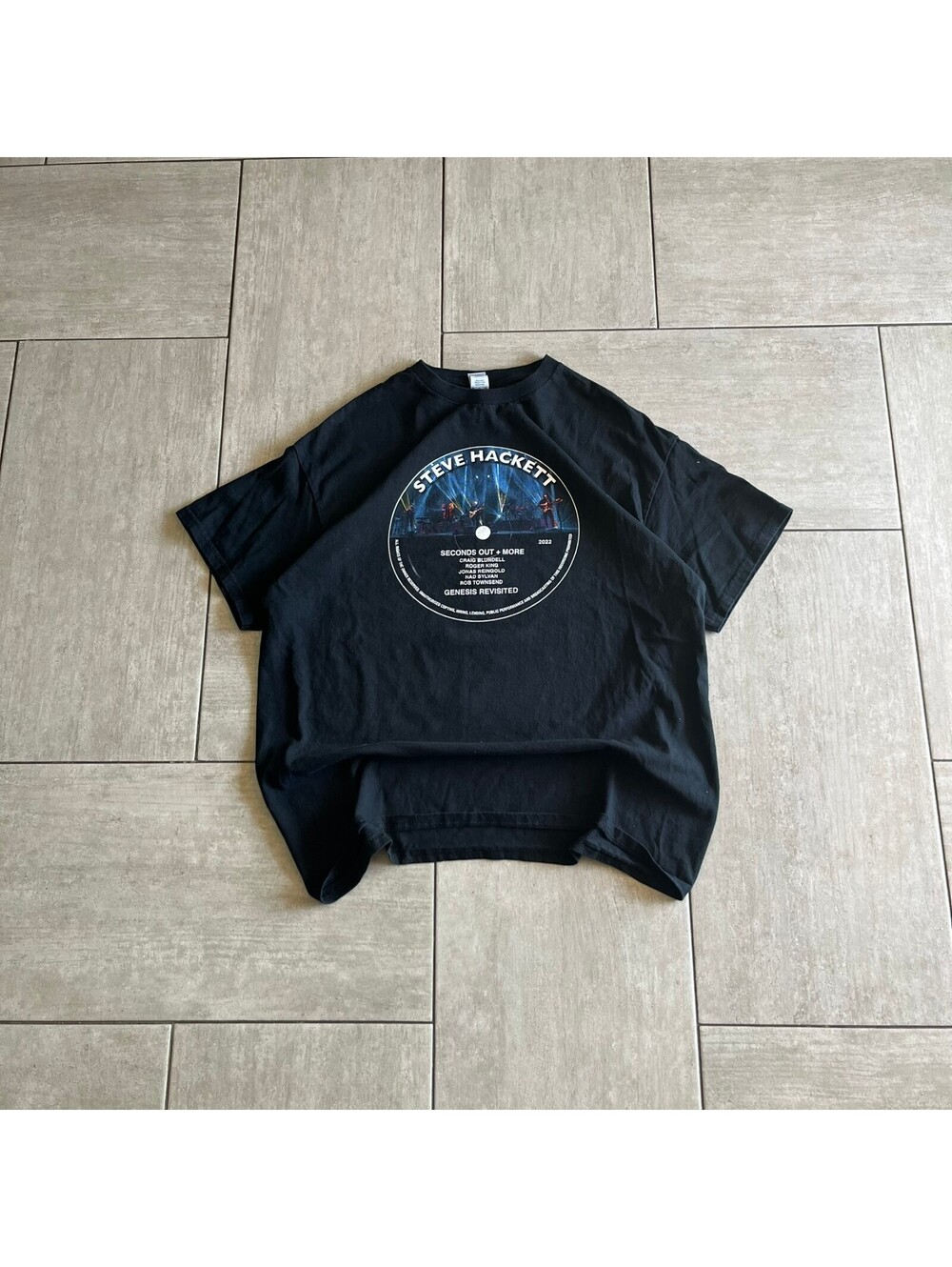 Gildan Steve Hackett Band Graphic Black T-Shirt XL
